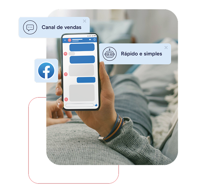 BotPay em telemóvel no Facebook