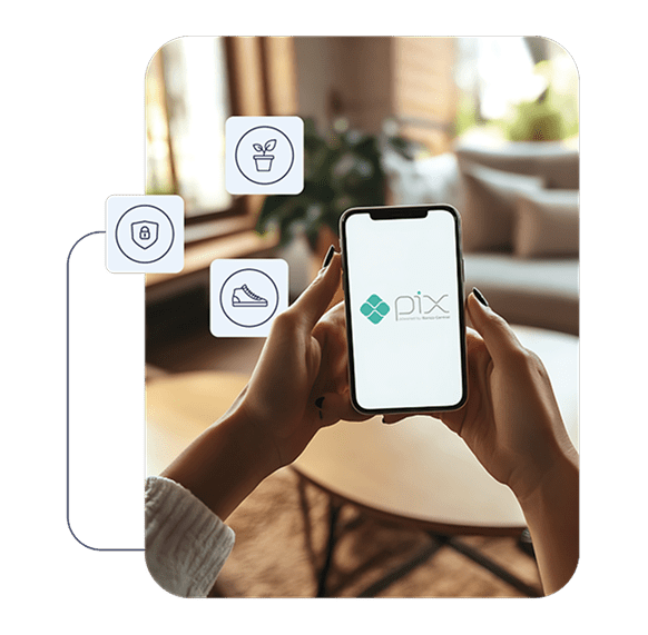 Aceder ao PIX em telemóvel em casa