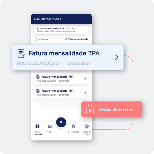 Imagem de funcionalidade gestão de acessos da APP Área do Cliente