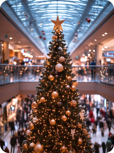 Árvore de natal em centro comercial