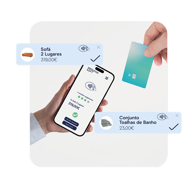 Pagamento com cartão em dispositivo móvel com Mobilidade Soft
